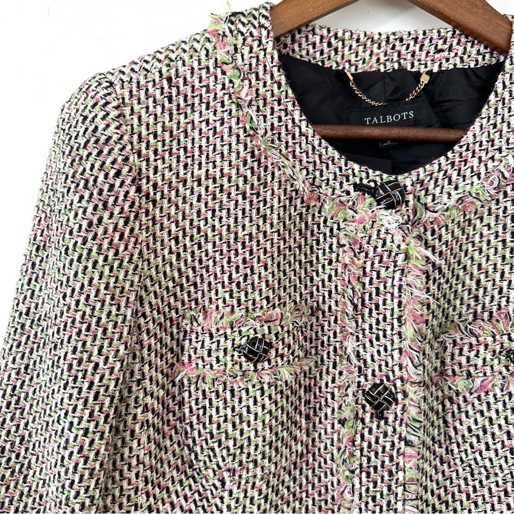 Talbots Multi-Color Tweed Cropped Blazer - Picture 4 of 12
